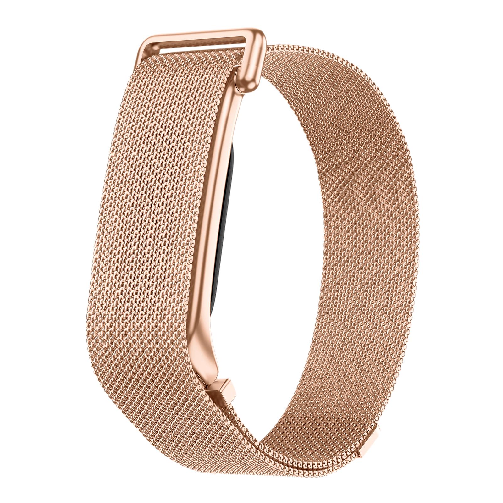 Für Google Fitbit Air Ersatz-Uhrenarmband Schleifenarmband aus Edelstahl Metall-Uhrenarmband Armbänder Verstellbares Komfort-Handgelenkarmband champagner