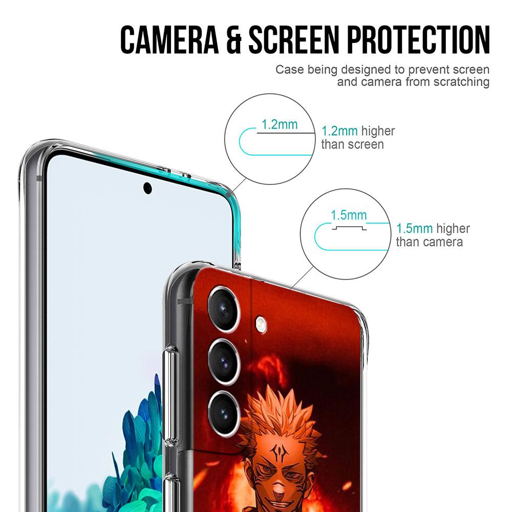 Niedliche Jujutsu Kaisen Anime Klare Hülle für Samsung Galaxy S22 S20 FE S21 S10 S9 Plus Note 20 Ultra 10 Lite Transparente Handyhülle