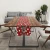 Festive Reindeer Pine Printed Table Runner Heatproof Linen Fabric Tablecloth for Home Decoration