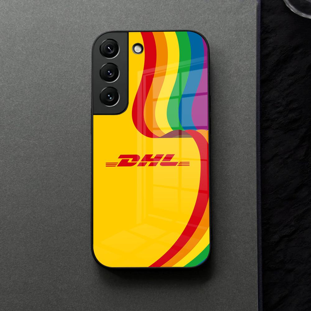 Simple Dhl Express Label Phone Case Glass For Samsung Galaxy S21 S25 S22 S20 S24 S23 Ultra Fe Plus A16 A34 A54 A24 Coque