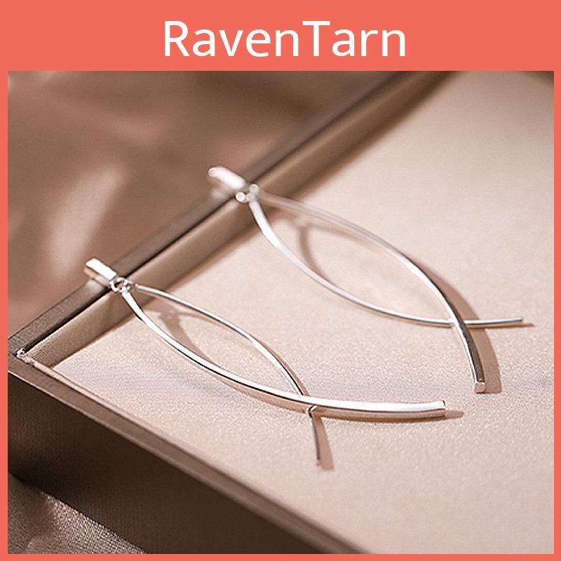 Fashionable Copper Earrings Geometric Elements Cross Fish Tail Design Summer 2023