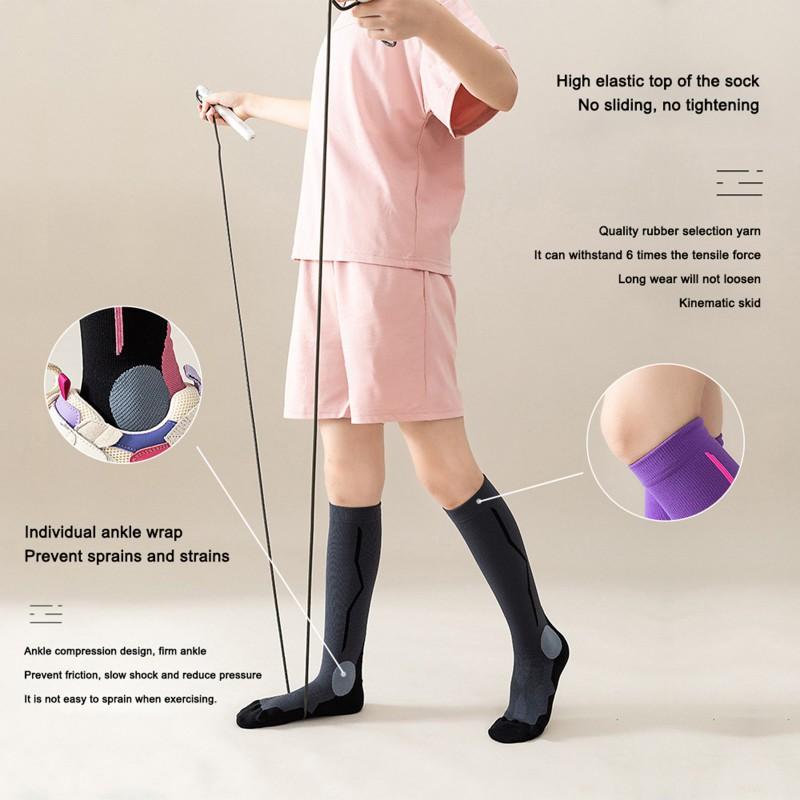 Dětské kompresní ponožky ke kolenům Elastické fitness tlakové ponožky pro dospívající