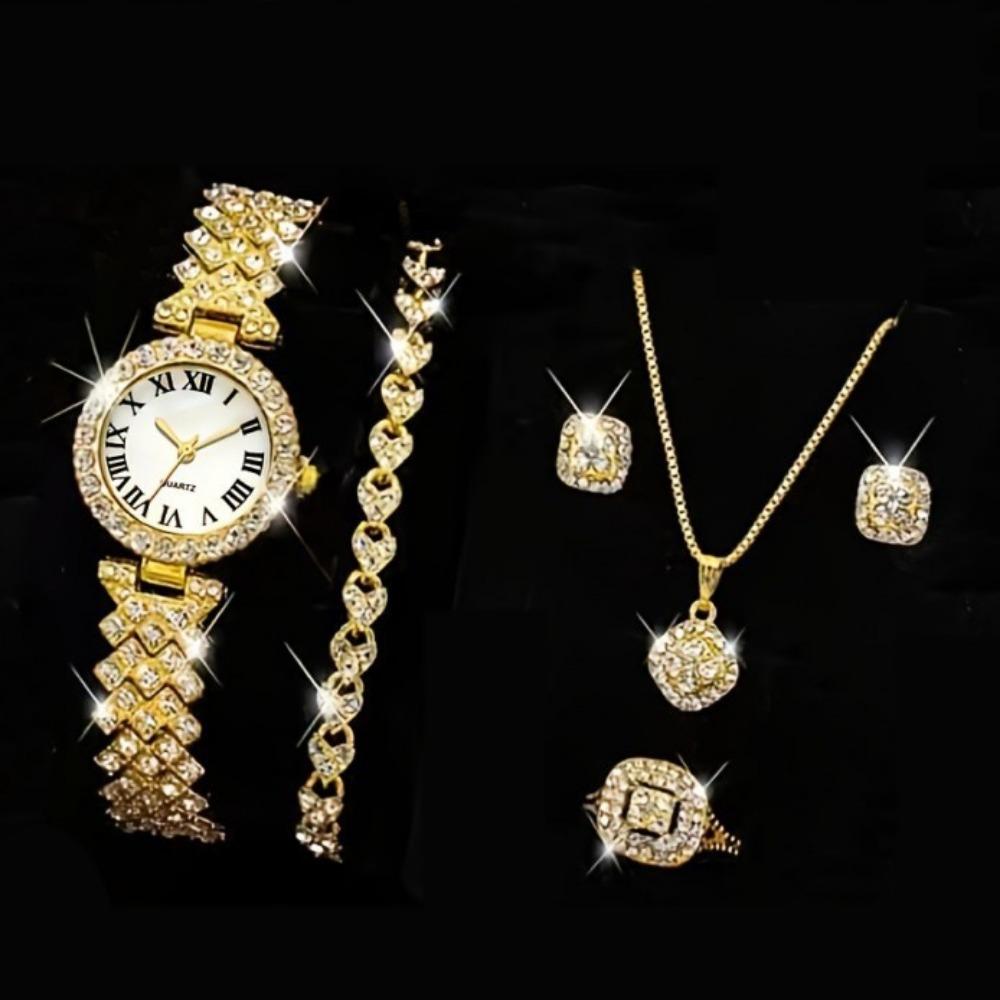 Roman Pattern Diamond-encrusted Women's Watch Women's Watch Quartz Watch Bracelet Women's Watch