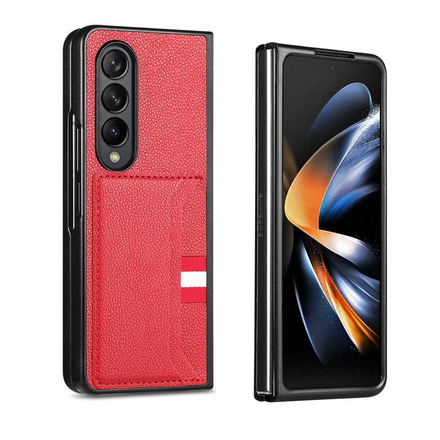 Non -Slip Phone Accessories Leather Case For Samsung Galaxy Z Fold 4 5g Fold3 Fold2 Fold4 Fold 3 2 Card Pocket Folding Cover