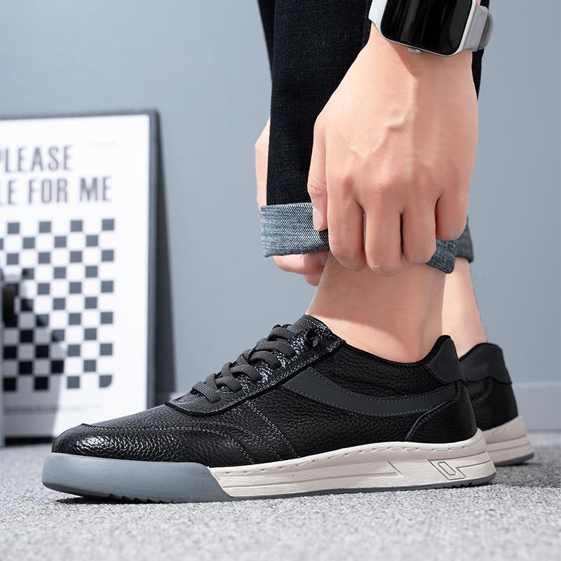 Fashion Leather All-match Skate Shoes for Men Fashion Designer Soft-soled Casual Shoes Non-Slip Business Sneakers New Walking Footwear