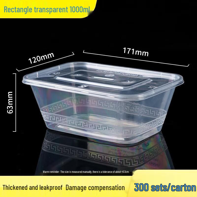 JingJingRS Disposable Rectangular Takeout Container