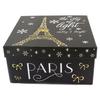 Les Trésors De Lily [P5718] - Set of 3 Nesting Boxes 'Christmas In Paris' Red Blue Black - 18.5x9 Cm