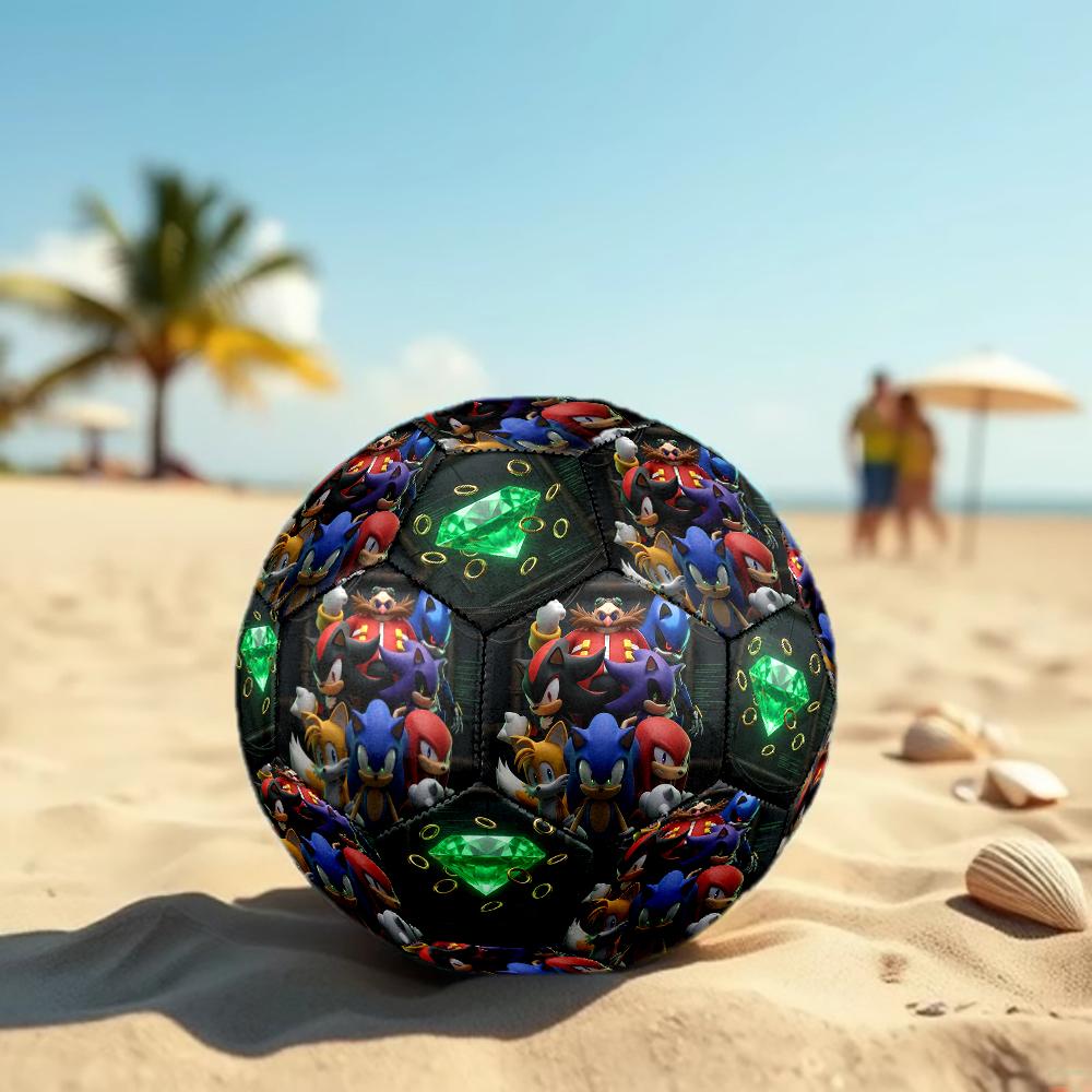 1pc Sonic the Hedgehog Football Soccer Ball Size 5 Indoor Soccer Ball Fashion Colorful Backyard Game -Great For Sports Fans Gift HE42