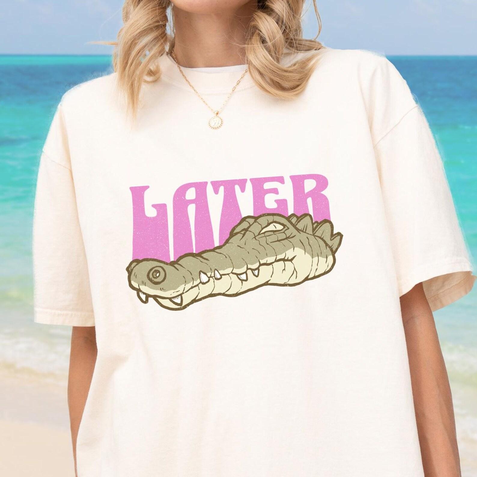 Later Gator T-Shirt - Retro Alligator Graphic, Comfort Colors Tee M