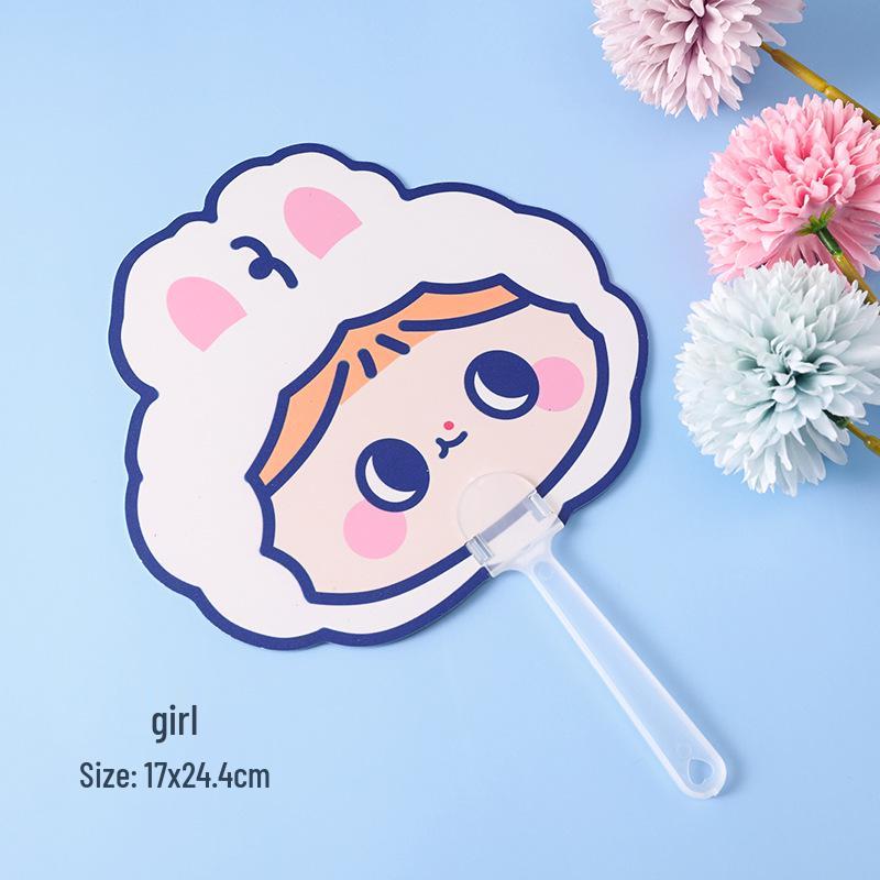 Cartoon Animal Folding Handheld Fan - Small, Portable for Kids and Students