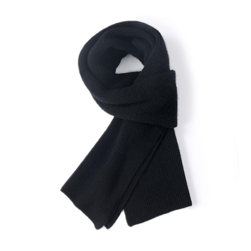 Women s Korean Style 100% Pure Cashmere Ribbed Scarf – Thick  Warm for Autumn/Winter.