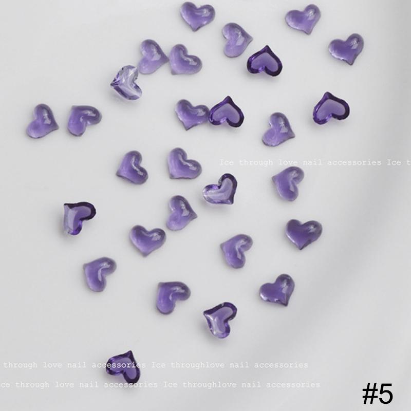 50 Stück Nailart-Dekoration Farbverlauf Liebesherzförmige Nailart-Accessoires