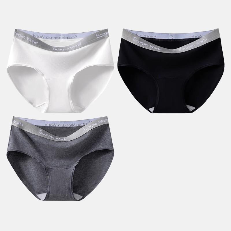 3Pcs/Set Women's Cotton Panties Breathable Underwear Girls Briefs Soft Panty Sexy Mid Waist Underpants Female Lingerie M-2XL