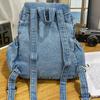 Denim Drawstring Backpack Women Travel Outing Shoulder Bag Large capacity Fashi Female Schoolbags Suitable For Girls Daypack