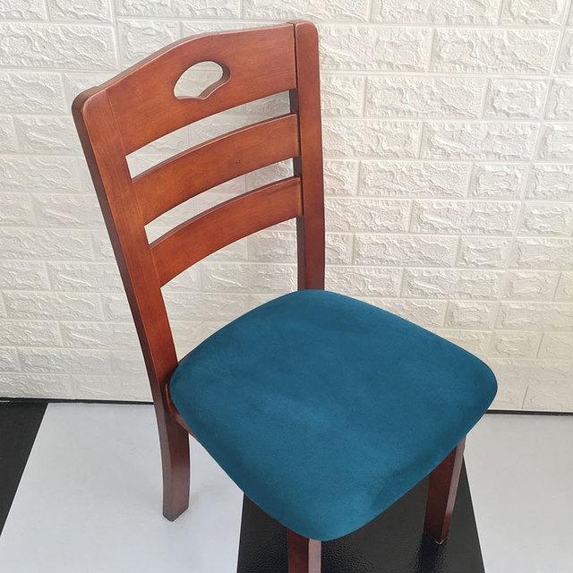 1 Piece For Sale Removable Dining Chair Seat Cover Velvet Stretch Chair Seat Cushion Slipcover For Dining Room Kitchen Chairs