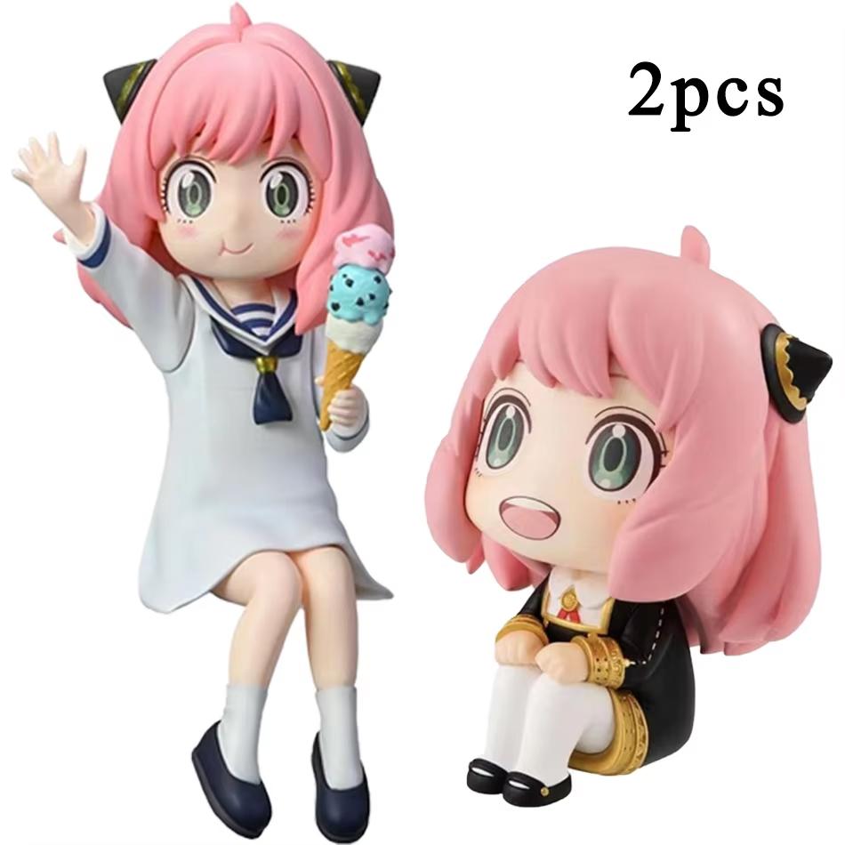 Urocza figurka anime SPY×FAMILY Kawaii Anya Statua z PVC Figurka Kolekcjonerski Model Zabawka Lalka Dekoracja Biurka Zabawki Prezent Urodzinowy dla Dziewczynki
