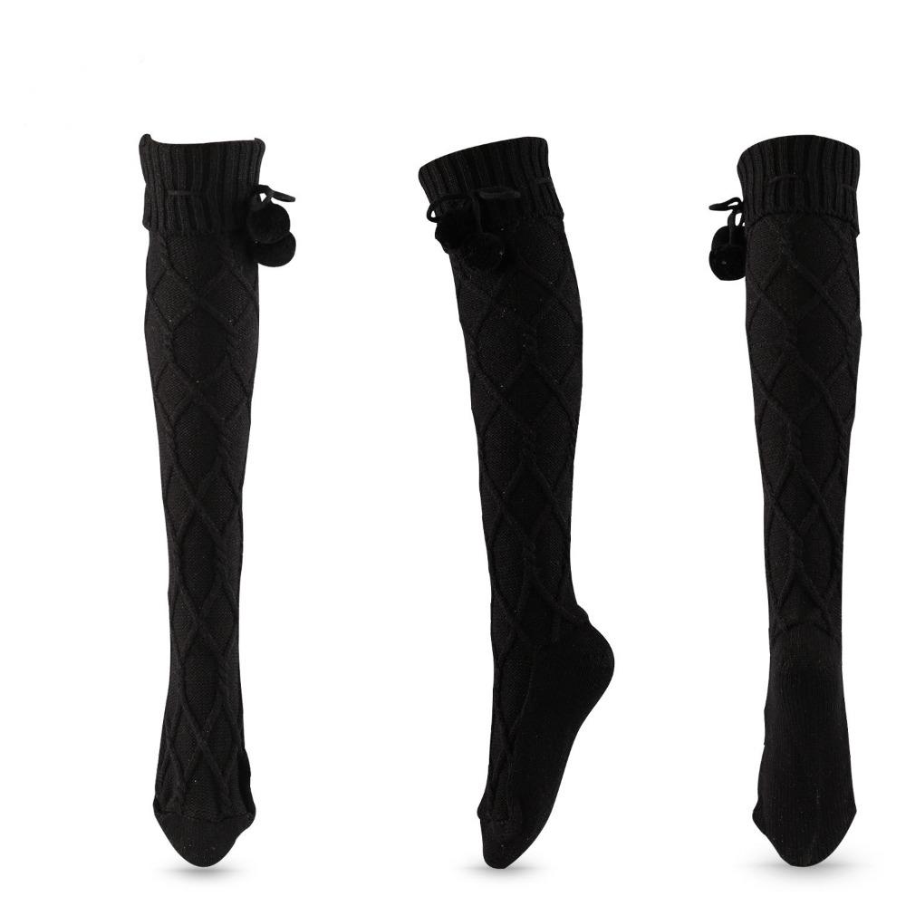 1 Paar gestrickte Beinwärmer 60cm lang Bodensocken Lolita-Stil Plüschsocken Winter für Damen