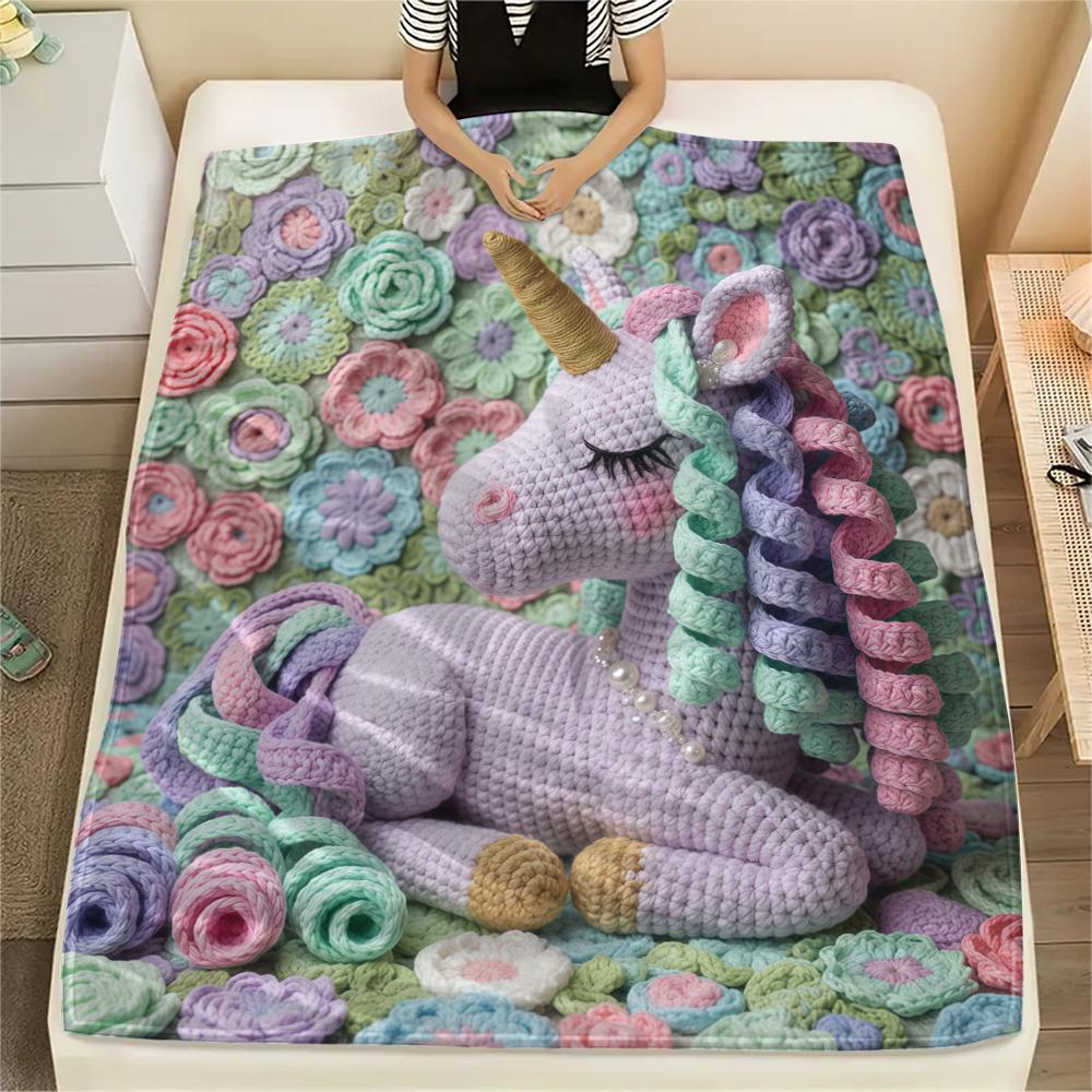 Knitted sloth hedgehog dog Print Flannel Blanket,High quality Comfortable for All Seasons,Home Decor,Warmth and Comfort,Perfect for Christmas Gifts