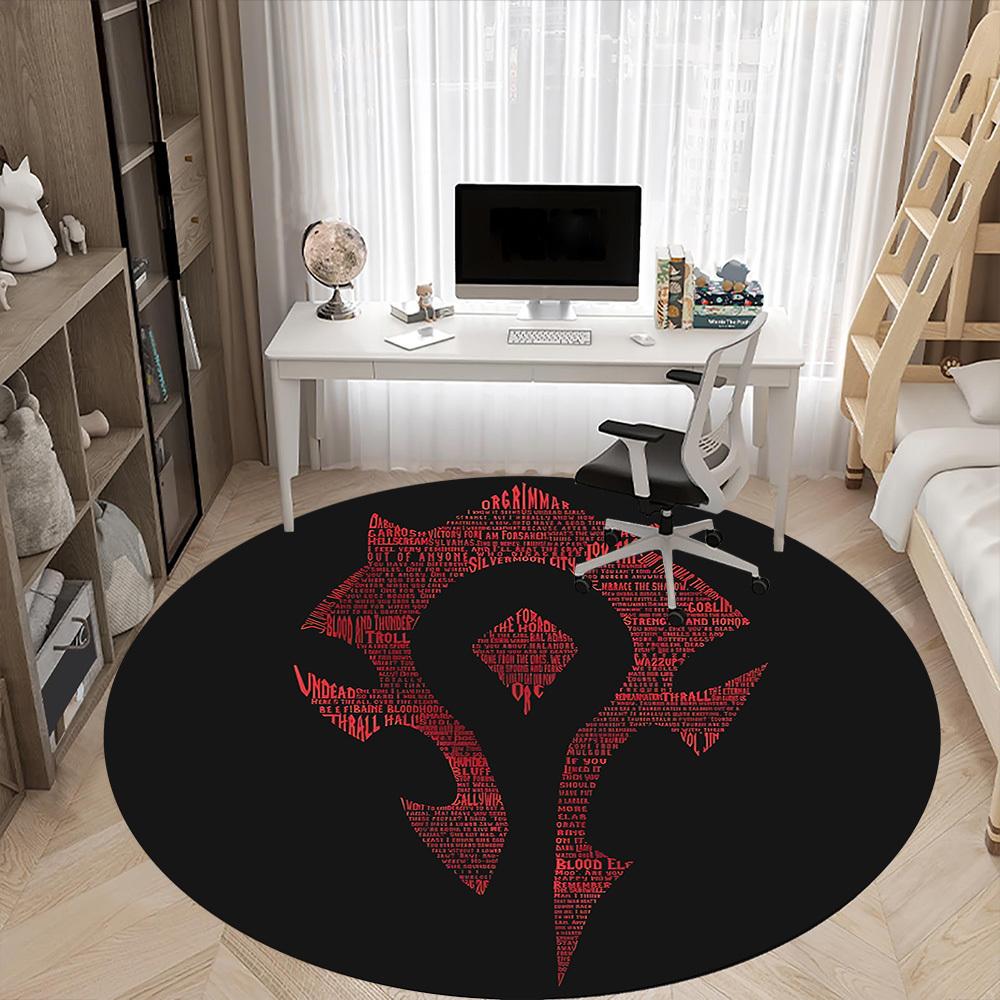 

1 шт. Круглий килим для офісу World Of Warcraft, Під офісні стільці, Спальня, Вітальня, Домашній декор a0926141 120cm by 120cm