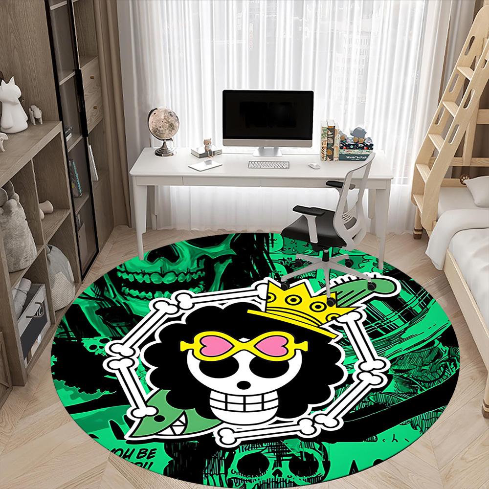1pc One Piece Skull Office Round Area Rug, Under Office Chairs Bedroom Living Room Home Decor  a1022104