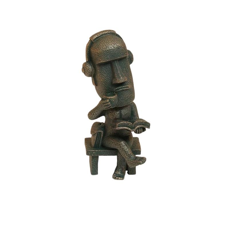 Moai Statue Mini Figure Set Easter Island Stone Sculpture Cute Abstract Desk Office Decor Collectible Gift For Fans