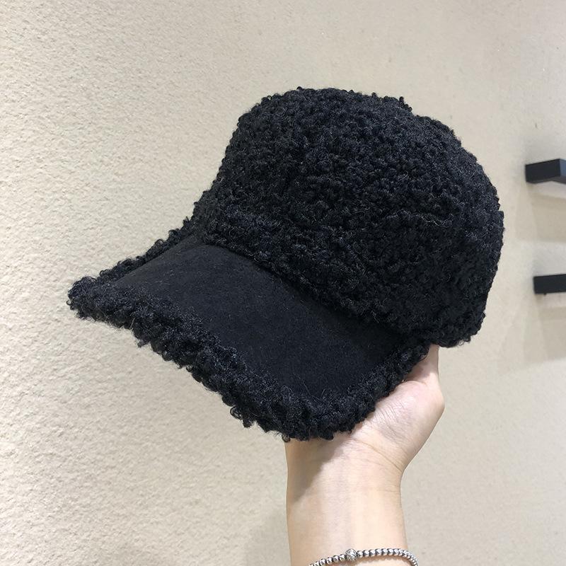 

Зимние шапки для женщин в корейском стиле, бейсболка из искусственной овчины, женская универсальная повседневная теплая бейсболка, новый стиль осень-зима Adjustable