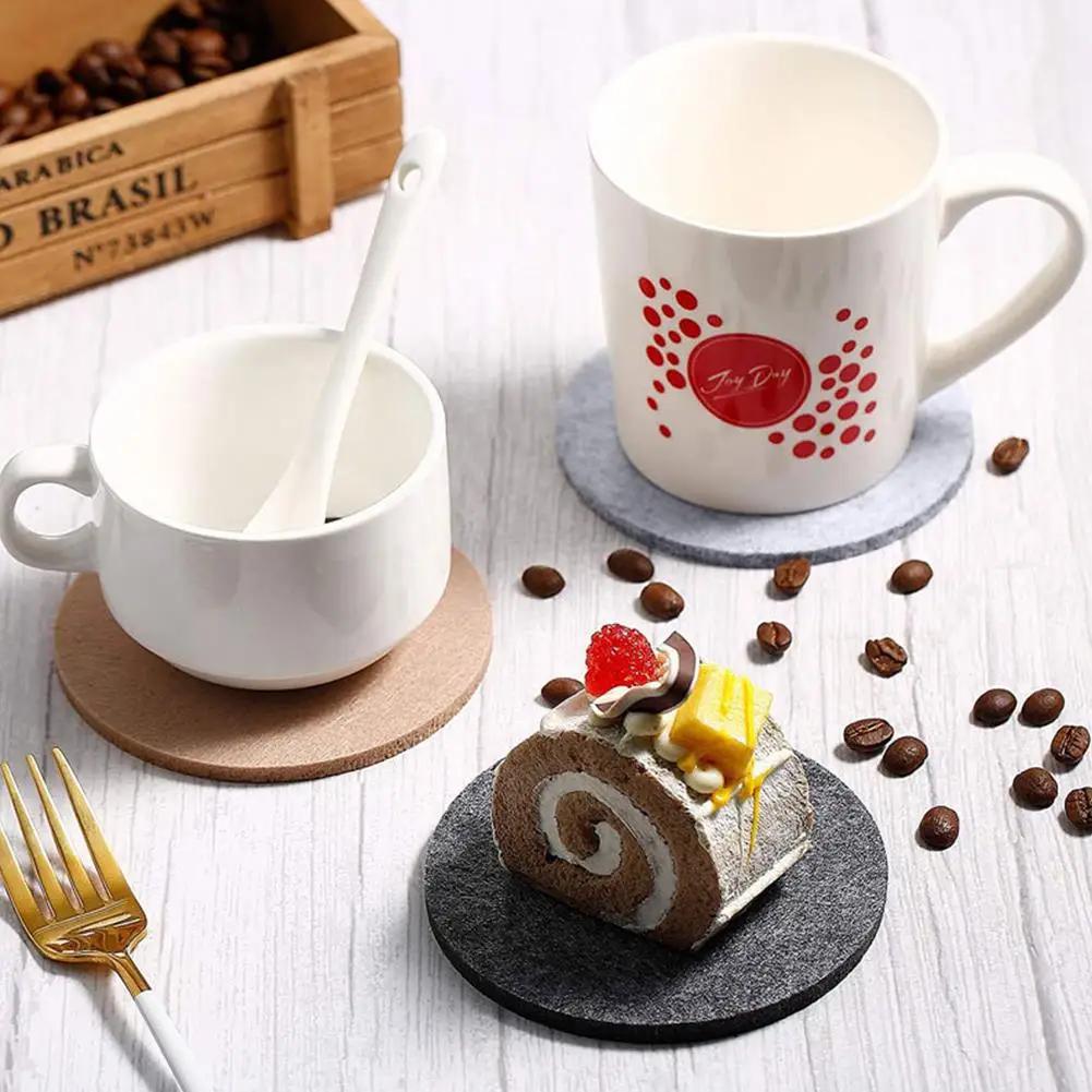 10 stücke Runde Filz Untersetzer Esstisch Schutz Pad Hitzebeständige Tasse Matte Kaffee Tee Heißes Getränk Becher Tischset Küche zubehör