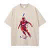 Trendiges Bedrucktes T-Shirt Herren Damen Kleidung Vintage Gewaschenes Oversize T-Shirt Sommer Kurzarm Baumwoll Tops