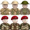 Brytyjski Żołnierz z Karabinem Maszynowym Żołnierz Wojskowy Mini Figurki Modele Zabawki dla Dzieci Klocki Budowlane Prezent Chłopcy Dziewczynki