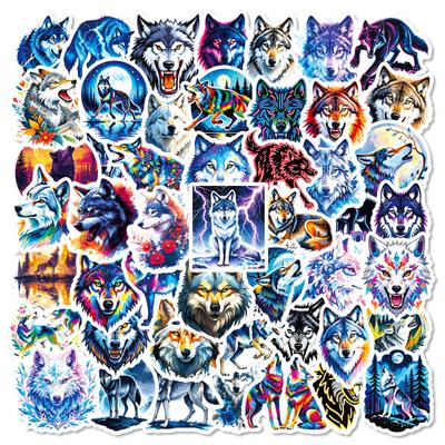 56/112 Pcs Cool Vivid Coyote Doodle Stickers Strong Adhesive for Stationery Box Pen Holder Phone Laptop Skateboard Surfboard