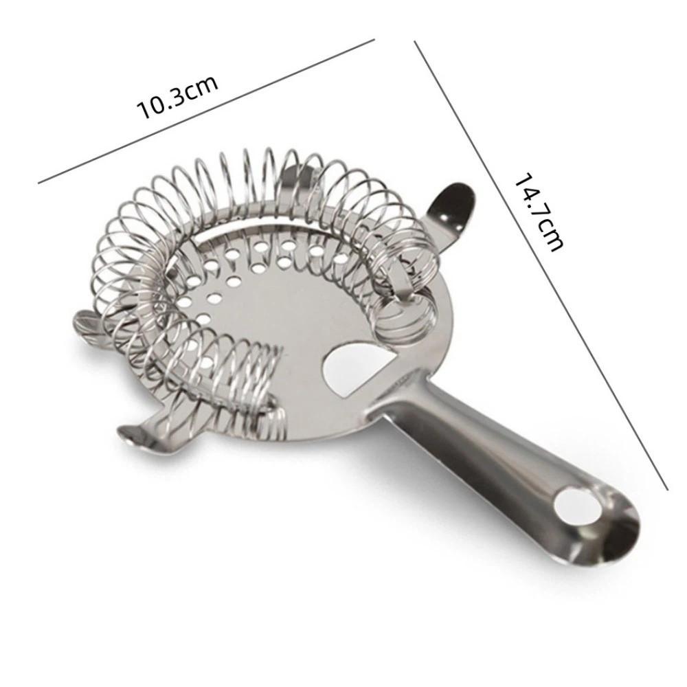 Silver Bar Strainer Stainless Steel Hawthorne Strainer Mixed Drink Cocktail Strainer  Home Bar Use