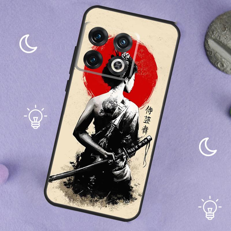Samurai Warrior Geisha For OnePlus 13T 13R 12R 10R 10T 8T 11 12 13 15 Case For OnePlus Nord 5 CE 2 3 4 Lite N20 N30