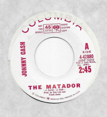 7-Zoll Schallplatte JOHNNY CASH - The Matador 442880 Columbia 1963 US Folk Gebraucht