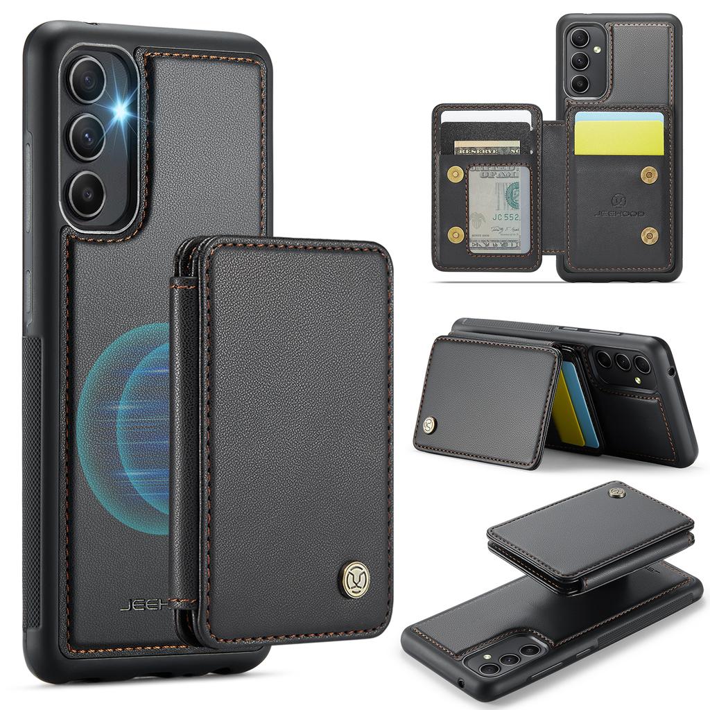 JEEHOOD J05 For Samsung Galaxy A54 5G Case Leather Mobile Cover with Detachable Magnetic Card Bag