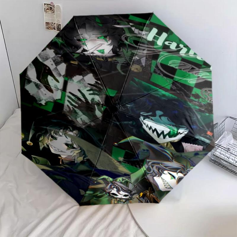 Green Jester Collage Automatic Umbrella - Suitable Travel Outdoor Portable Umbrella Birthday Gift Daily Essentials