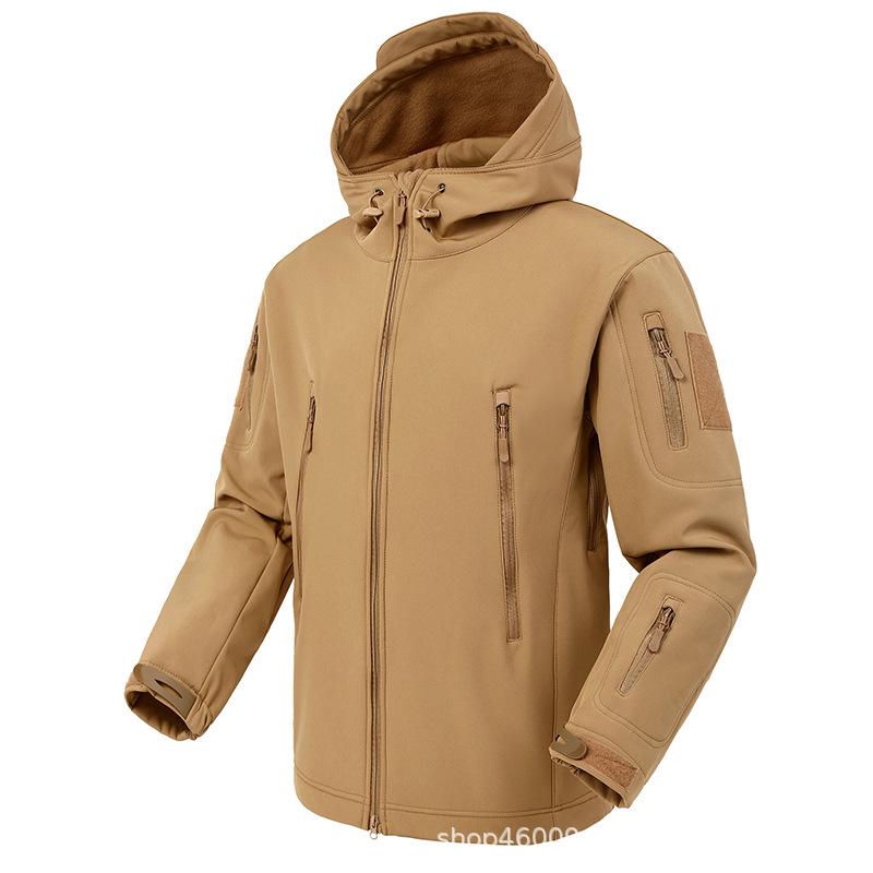 Warm Windbreaker Jacket - Available In Military Green, Black, and Khaki for Spring and Autumn Outdoor Wear.