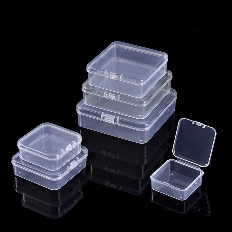 New Plastic Box Rectangular Box Translucent Box Packing Box Storage Box with Cover Earrings Rings Beads Jewelry Organizer
