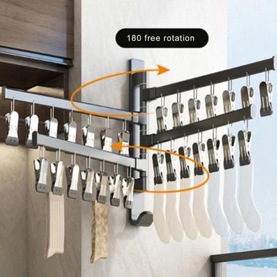 Opvouwbare kledinghanger Droogrek 180 graden draaibaar Sterke lastdrager Eenvoudige installatie Geen boren Sokkenorganizer Kledinghaak