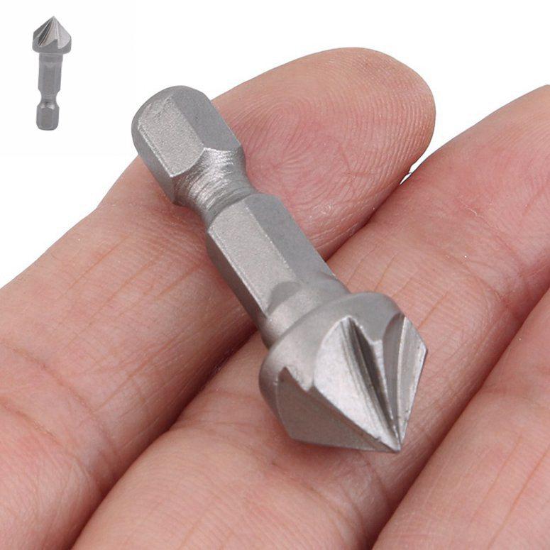 Six Blade Chamfer Tool Hex Shank Countersink Drill Woodworking Quick Guide Deburring Cutter Durable Precision