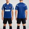 Ted Lasso AFC Richmond Dunkelblau V-Ausschnitt Fußballtrikot Herren Schnelltrocknend Atmungsaktiv Konturlinie Ärmel Fußballhemd Bantr Aufgedruckt