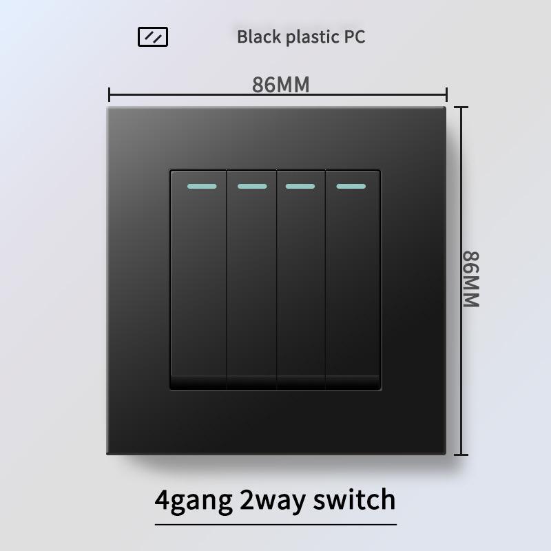 13A British Standard Socket with USB & Type-C Fast Charging, Light Switch, Black Panel for Hong Kong & Macau