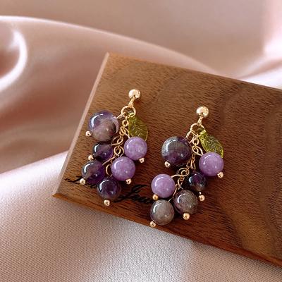 New Grape Design Earrings with a Touch of Elegance, Small and Fresh Earrings