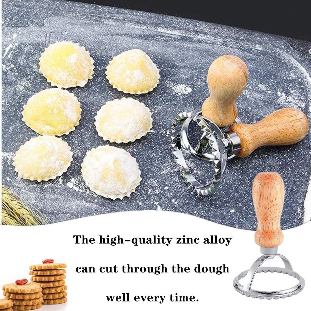 Square/Round/Heart/Star Cookie Cutters Wooden Handle Pastry Cutters  Cookie Decorating