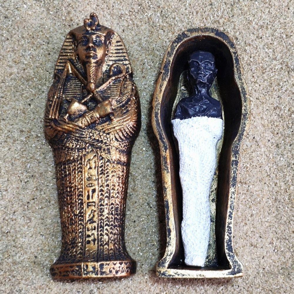 Egyptian Prop Sarcophagus Coffin Pharaoh Model Miniature Figurine Pharaoh Statue Home Decoration