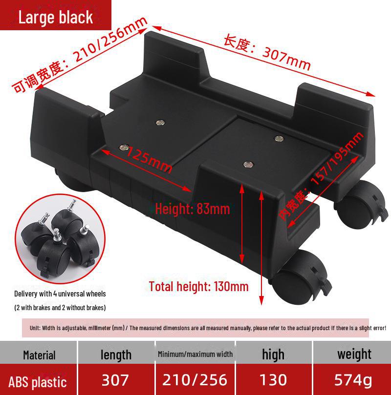 Wheeled ABS Plastic Desktop Computer Stand with Movable Pulley
