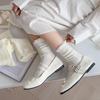 Girls' Lace Cotton Mid-Calf Socks: Summer Thin, Breathable, Ballet Style, Slouch Design.