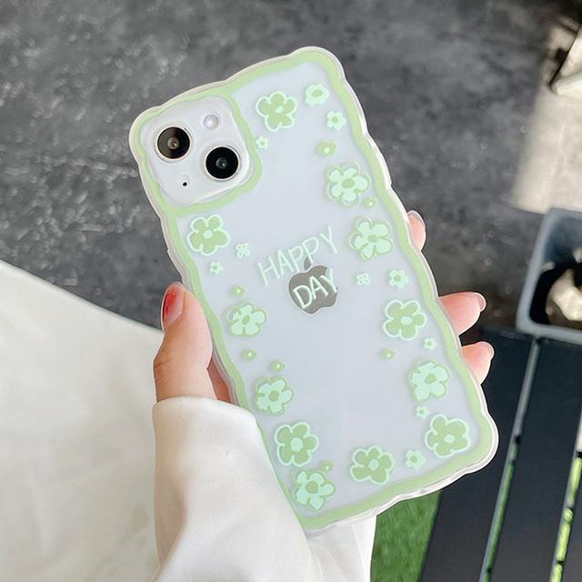 

Прозрачный чехол для телефона с волнами для Iphone 11 12 13 14 Pro Max 13 Mini Xr X Xs 7 8 Plus Se 2022 2020, мягкие чехлы с милыми мультяшными цветами и цветами For iPhone 14