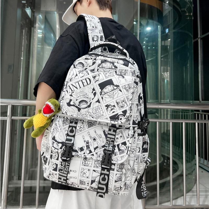 Schoolbag Graffiti School Bag for Boys Junior High School Students High School Students Backpack for Men Fashion Trend High School Students Backpack