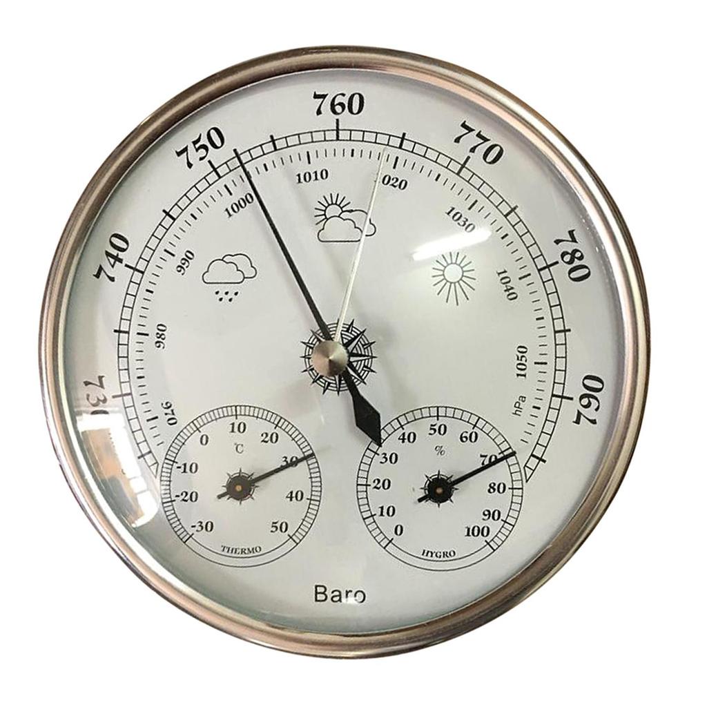 Barometru de precizie 3 în 1, barometru pentru stație meteo, termometru, higrometru, pentru utilizare în interior și exterior, umiditate