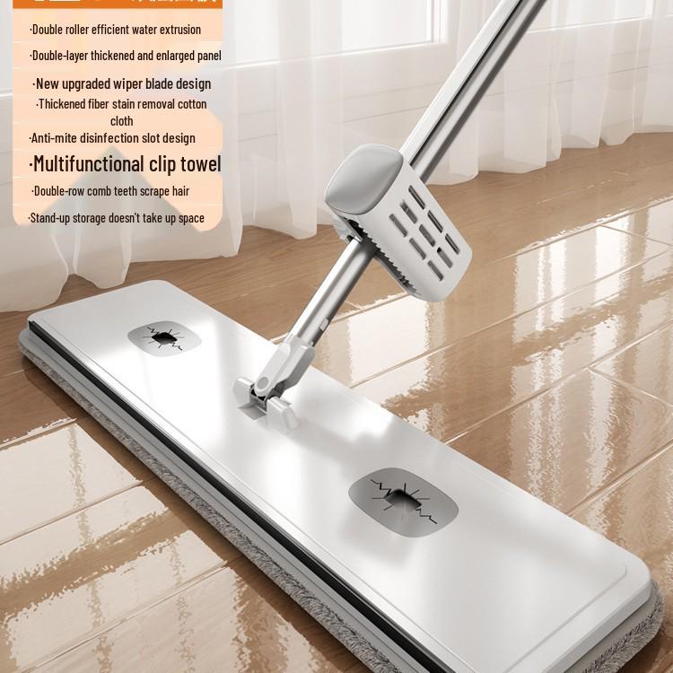 Σφουγγαρίστρα Χωρίς Χέρια με Κάδο - Τεμπέλικο Καθάρισμα Δαπέδου, Αναδιπλούμενη Επίπεδη Σφουγγαρίστρα, Καθαρισμός με Ένα Πέρασμα, Δεν Χρειάζεται Πλύσιμο